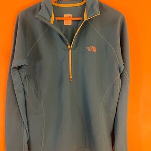 The North Face 1/4 Zip Pullover Sweatshirt Flashdry Womens Size Large Blue